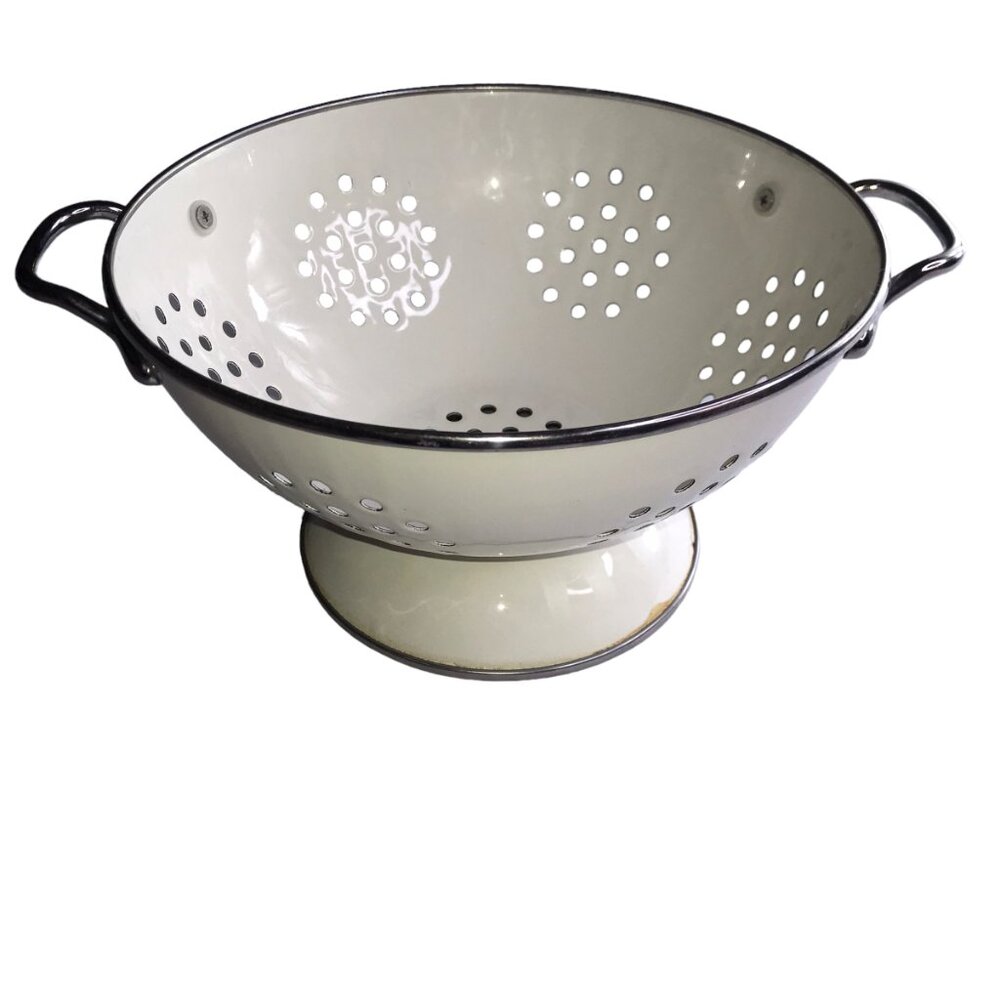 IKEA Colander Strainer with Handles, Stainless Steel, White